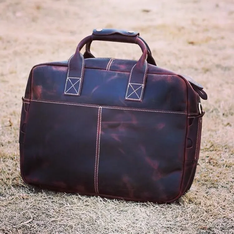 YAAGLE  Genuine Leather Men's Briefcase Messenger Tote Bag Fit 15.6 Laptop  YG7732