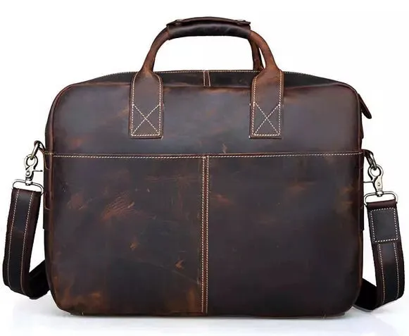 YAAGLE  Genuine Leather Men's Briefcase Messenger Tote Bag Fit 15.6 Laptop  YG7732