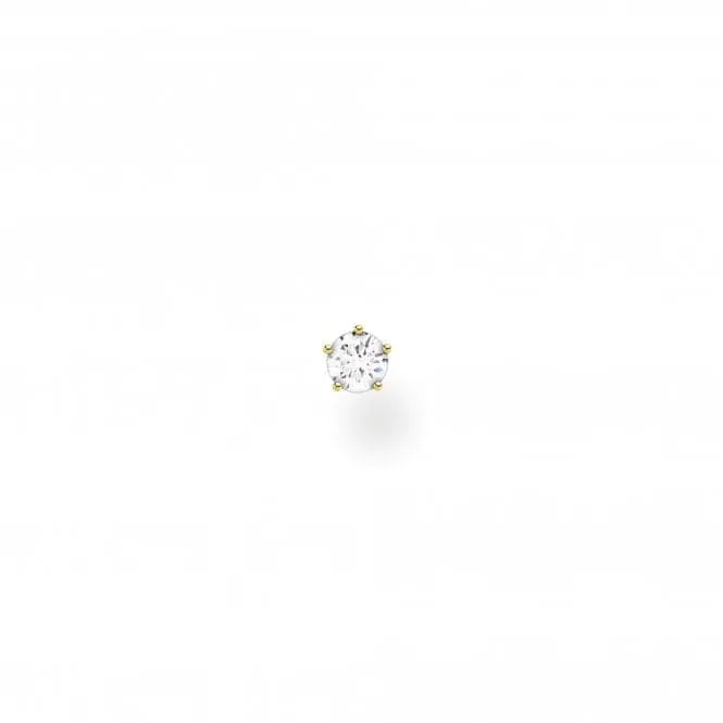 Yellow Gold Zirconia Single Ear Stud - Small H2147-414-14